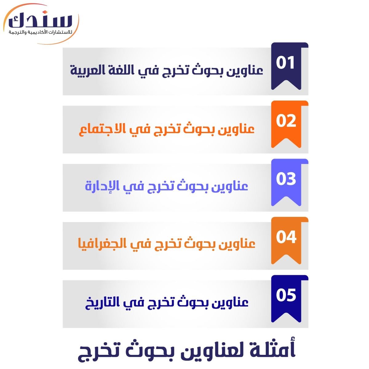 أمثلة لعناوين بحوث تخرج